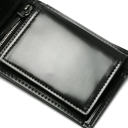 【JAM HOME MADE(ジャムホームメイド)】DIAMOND MEDIUM WALLET -CORDOVAN-　長財布　メンズ　ブランド　人気　革　ブラック　馬革　シンプル　カード　小銭入れ　たくさん入る　お手入れ　丈夫　ギフト　誕生日　誕生石　ウォレットチェーン