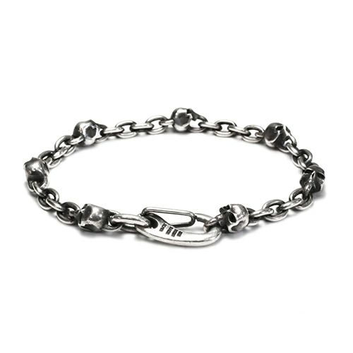 J-NS047)レボリューションスカルチェーンブレスレット-フルスカル 