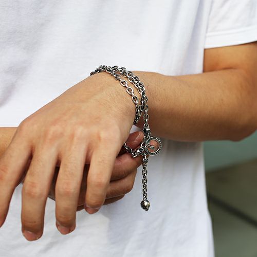 【ジャムホームメイド（JAMHOMEMADE）】レボリューションスカル 3WAY ウォレットチェーン /ネックレス, ブレスレット -シルバー925-