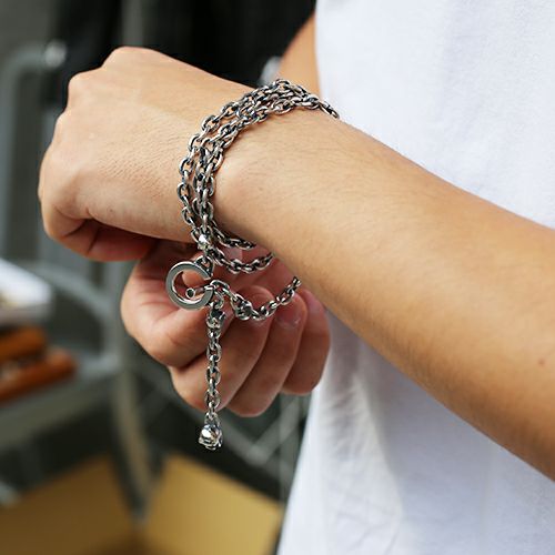 【ジャムホームメイド（JAMHOMEMADE）】レボリューションスカル 3WAY ウォレットチェーン /ネックレス, ブレスレット -シルバー925-