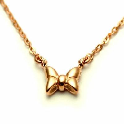 ミニー "MINNIE"リボンネックレス - K10 イエローゴールド / ネックレス/レディース ネックレス