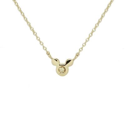 【ジャムホームメイド（JAMHOMEMADE）】ミッキー ブラウンダイヤモンドネックレス - K10イエローゴールド