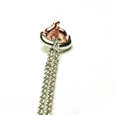 【ジャムホームメイド（JAMHOMEMADE）】ミッキー & ミニー シェイクハンド ネックレス -ピンクゴールド