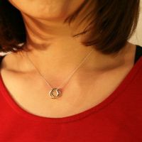 JG-NC003-G)スタッズダブルラブベビーリングネックレス ゴールド