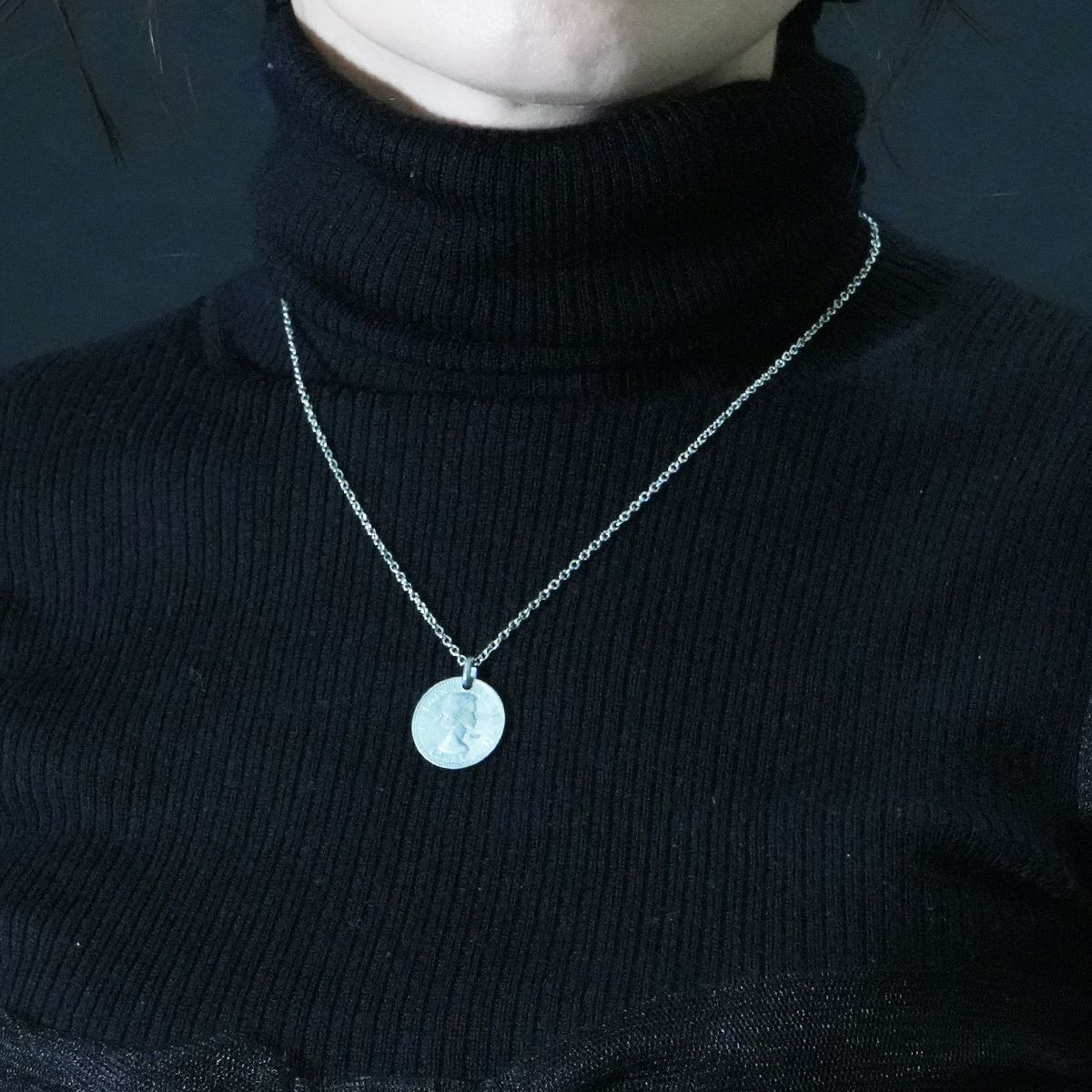 【ジャムホームメイド（JAMHOMEMADE）】コイン ネックレス ヴィンテージ シックスペンスコイン - シルバー