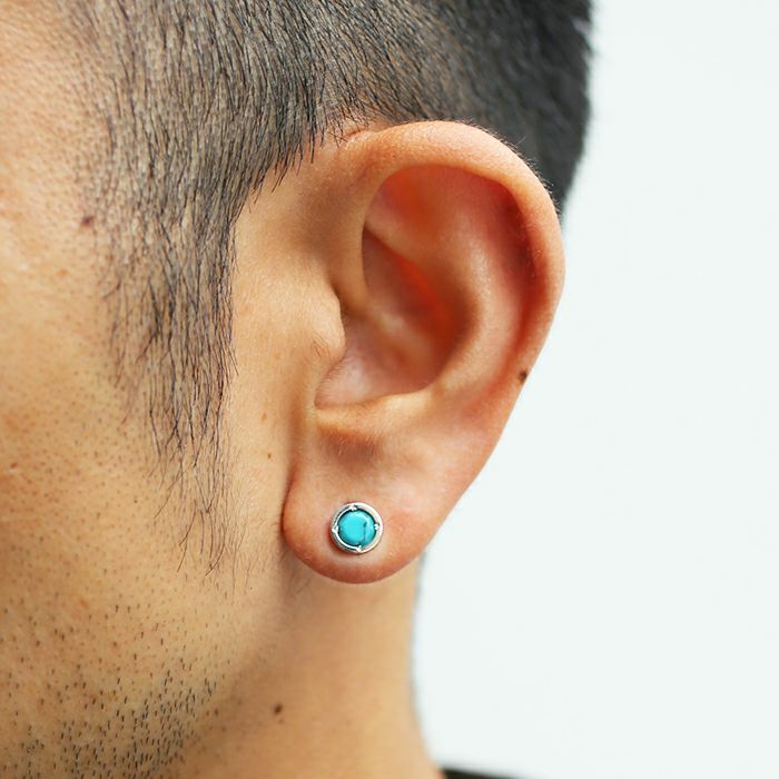 GARNI ターコイズ 片耳用ピアス マイクロ ポイント ターコイズ ピアス シルバー ピアス メンズ