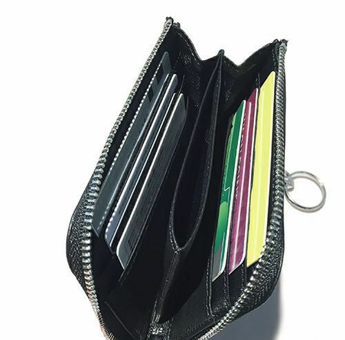【ジャムホームメイド（JAMHOMEMADE）】L字ファスナー レザー 二つ折り 財布 “MISHIMA” モデル シープスキン / ミニウォレット