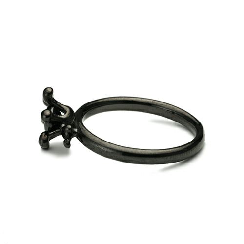 リアル&イミテイトミルククラウンリング-ブラック/指輪