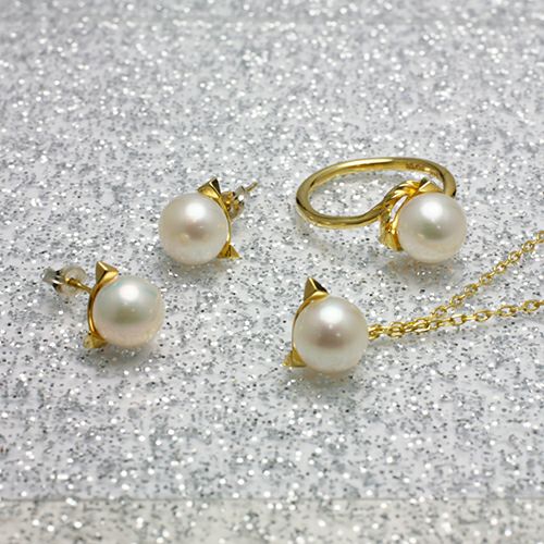 【ジャムホームメイド（JAMHOMEMADE）】ロイヤル スタッズ パール リング triangle  - ゴールド / 指輪