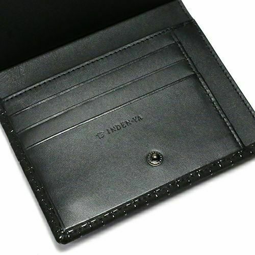 オンラインショップ限定 NUMBER(N)INE×印傳屋(印伝屋) ミディアムウォレット・がま札財布 -BLACK&BLACK- / 二つ折り財布