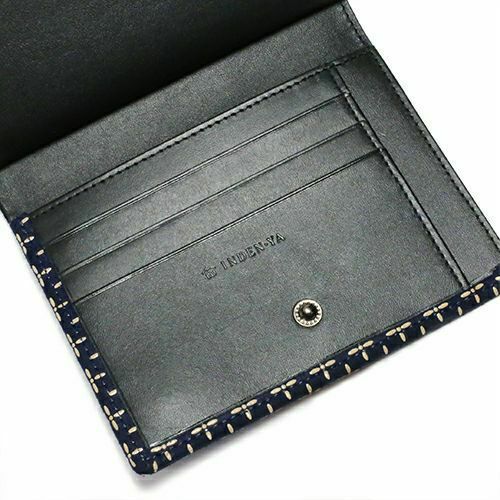 オンラインショップ限定 NUMBER(N)INE×印傳屋(印伝屋) ミディアムウォレット・がま札財布 -NAVY&WHITE- / 二つ折り財布