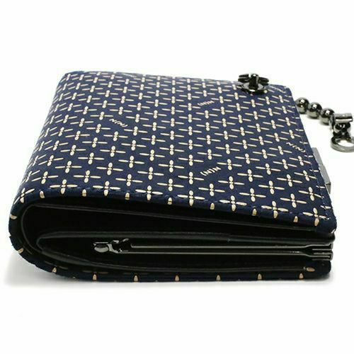 オンラインショップ限定 NUMBER(N)INE×印傳屋(印伝屋) ミディアムウォレット・がま札財布 -NAVY&WHITE- / 二つ折り財布