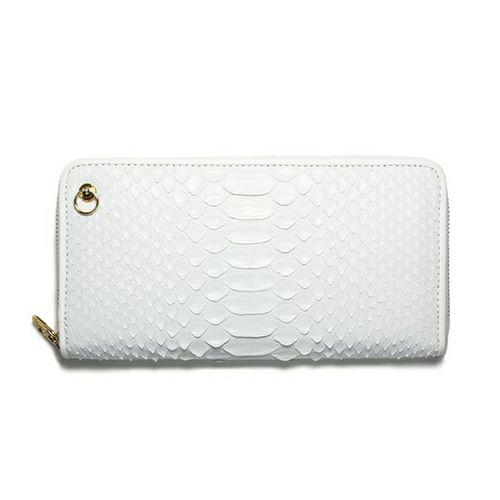 美しいエイジングが楽しめるレディースブランドのパイソン財布はJAM HOME MADEのホワイト パイソンウォレットです