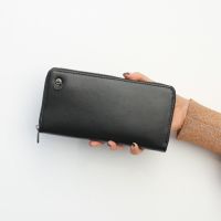 長財布 / イエローインサイドファスナーロングウォレット メンズ ブランド 人気 おすすめ 牛革 レザー/革 ホワイト カード 小銭入れ プレゼント ギフト 誕生日 ウォレットチェーン 金運 縁起