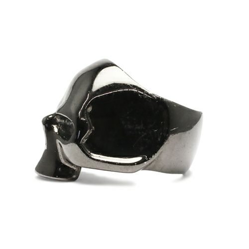 JAM  MADE ブラックコーティング ダブルスカル J-NS018-BK)レボリューションスカルリング-ブラック/指輪