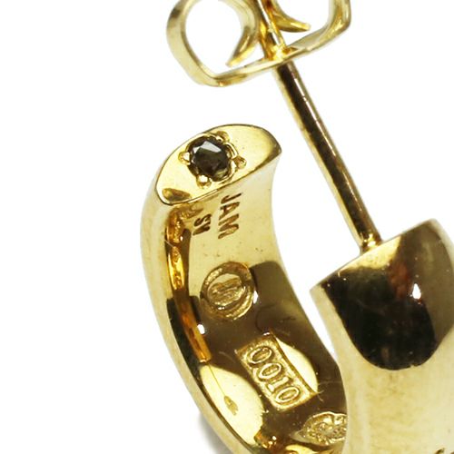 金製ラウンド型ストーンピアス(片耳用) K10ピアス(片耳)・フォーチュナ