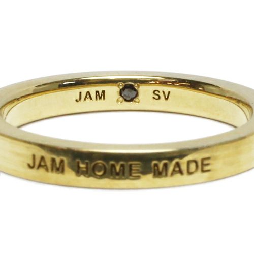 【ジャムホームメイド（JAMHOMEMADE）】フラット ダブル ダイヤモンド リング M - ゴールド / 指輪