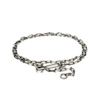 【ジャムホームメイド（JAMHOMEMADE）】安全ピン （セーフティピン） 長アズキ チェーンダイヤモンド ネックレス S - シルバー
