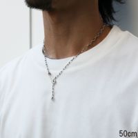 J-NC014-SV)安全ピン長アズキチェーンダイヤモンドネックレスS