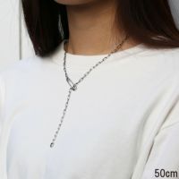 【美品】 J-NC014-SV)安全ピン長アズキチェーンダイヤモンドネックレスS その他