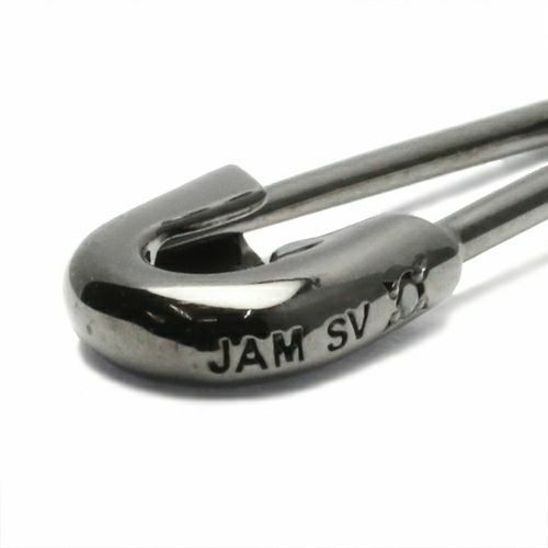 J-PI050-BK)安全ピンダイヤモンドピアスM-ブラック/片耳｜アクセサリー