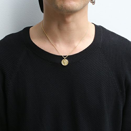 J-NS365-GD)ヴィンテージマーキュリーコインネックレス-ゴールド 