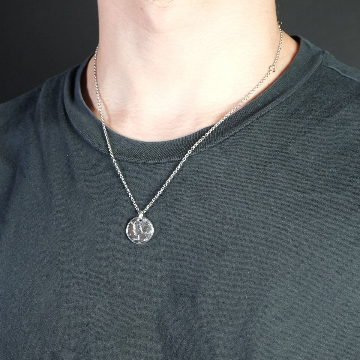 【ジャムホームメイド（JAMHOMEMADE）】コイン ネックレス ヴィンテージ マーキュリーコイン - シルバー
