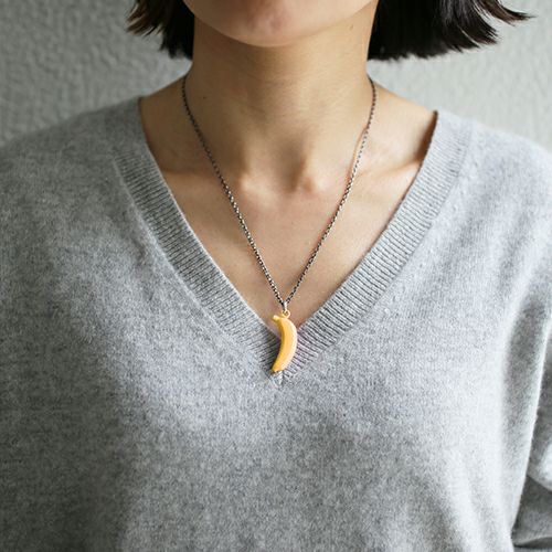 信頼も高い J-NS175-YL)そんなバナナネックレスM-イエロー｜アクセサリー シルバー