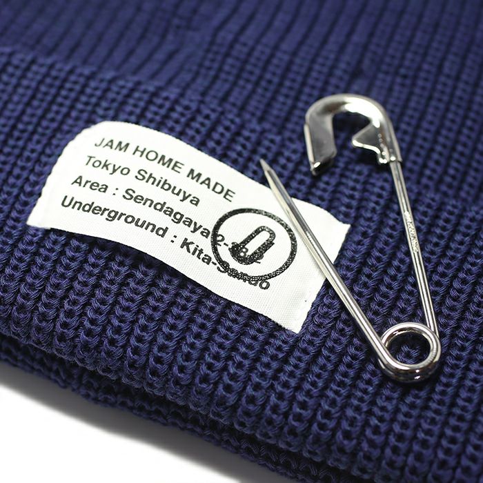 【ジャムホームメイド（JAMHOMEMADE）】CA4LA/カシラ JAM SHOP ニットキャップ - ネイビー