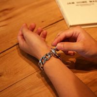 JNS710)クラシックブレスレット喜平チェーン-ブラック