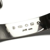 JBR081)平打ちFORGING（鍛造）バングルL-シルバー925