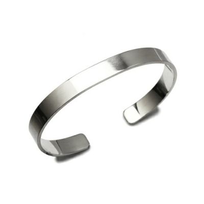 平打ちFORGING（鍛造）バングルM-シルバー925/ブレスレットの写真