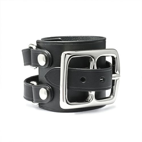 JNS742)POST レザー ブレスレット ダブル -ブラック｜アクセサリー通販