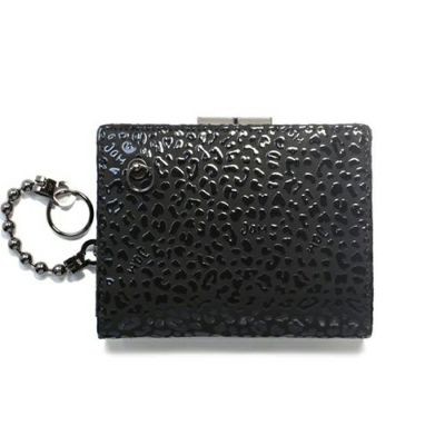 JIDWA43BK)印傳 - 印伝屋 誕生石 二つ折り財布・がま札財布 ドット柄 