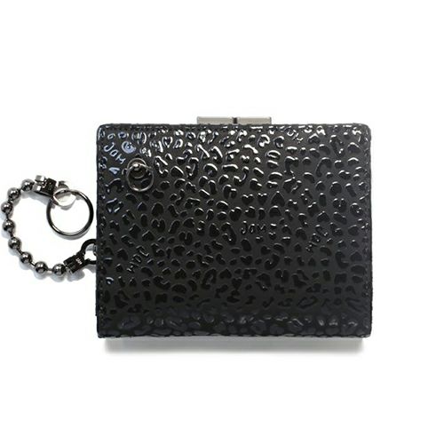 JIDWA43BK)印傳 - 印伝屋 誕生石 二つ折り財布・がま札財布 ドット柄 