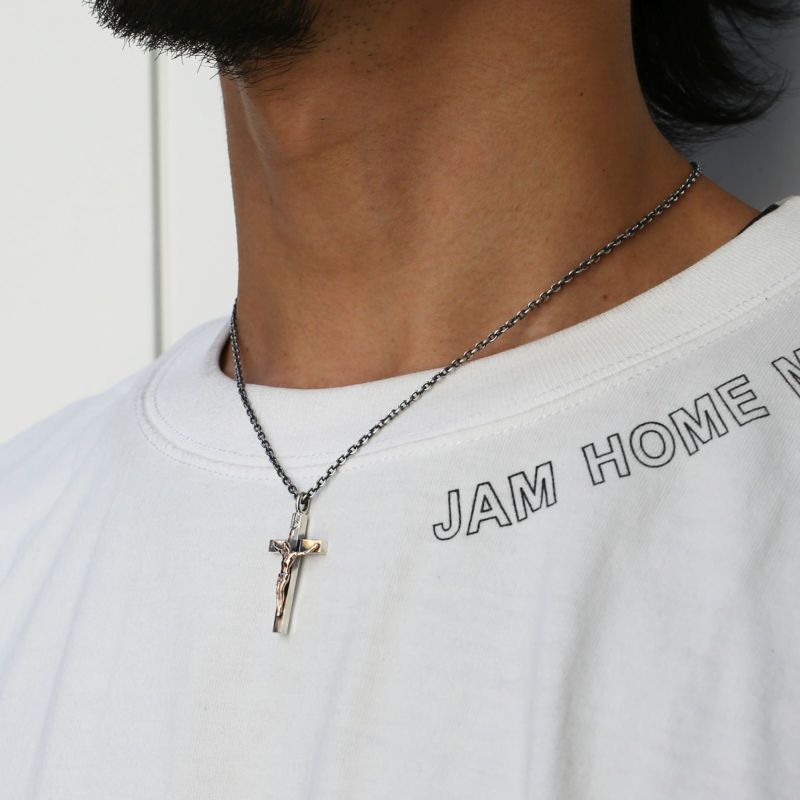 【ジャムホームメイド（JAMHOMEMADE）】K10イエローゴールド ダイヤモンド ロザリオ クロス ネックレス S