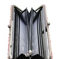 JIDWA39)印傳 - 印伝屋 がま口 長財布 RED×WHITE 無響柄｜アクセサリー