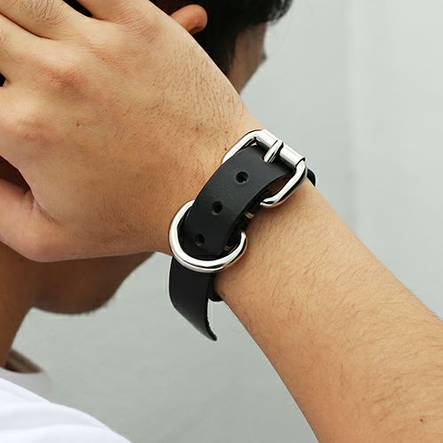 JNS835BK)ドッグカラー(首輪)=ヒューマン レザーブレスレット JNS835BK)ドッグカラー(首輪)=ヒューマン レザーブレスレット