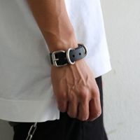JNS835BK)ドッグカラー（首輪）=ヒューマン レザーブレスレット