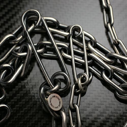 JNS861SV)DADネックレス安全ピン長アズキチェーン-シルバー925