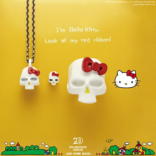 JKT002FC)ハローキティ/HelloKittyスカルフェイスネックレス 