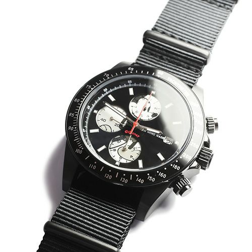 【ジャムホームメイド（JAMHOMEMADE）】シークレット ミッキー ウォッチ タイプ1 NATO - ブラック/モノクロ / 腕時計