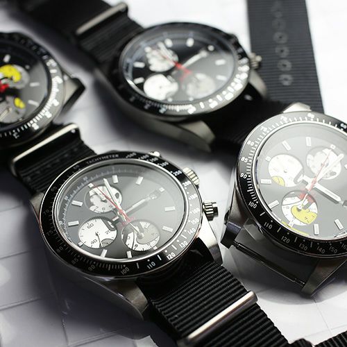 【ジャムホームメイド（JAMHOMEMADE）】シークレット ミッキー ウォッチ タイプ1 NATO -シルバー × ブラック / 腕時計