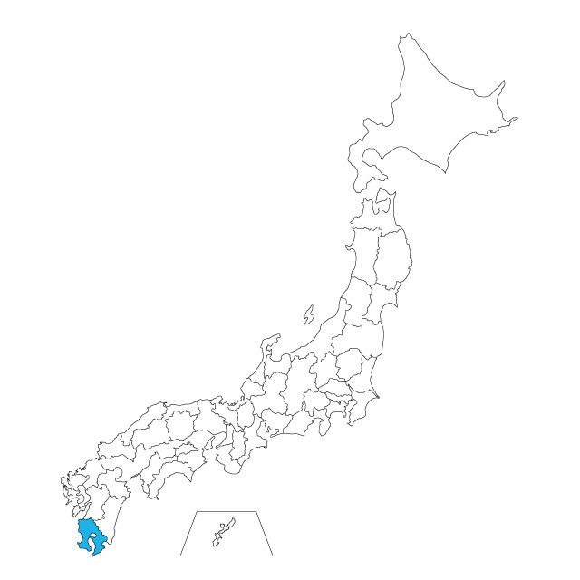 【ジャムホームメイド（JAMHOMEMADE）】日本地図 鹿児島県 ネックレス