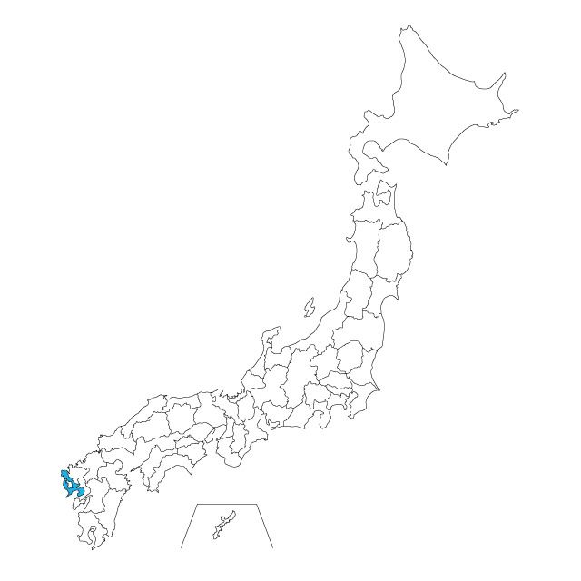 【ジャムホームメイド（JAMHOMEMADE）】日本地図 長崎県 ネックレス