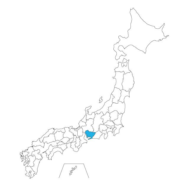 【ジャムホームメイド（JAMHOMEMADE）】日本地図 愛知県 ネックレス