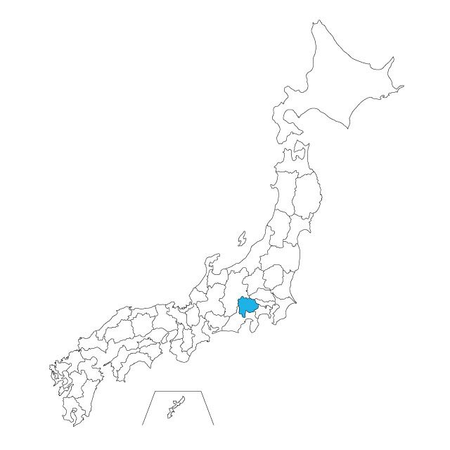 【ジャムホームメイド（JAMHOMEMADE）】日本地図 山梨県 ネックレス