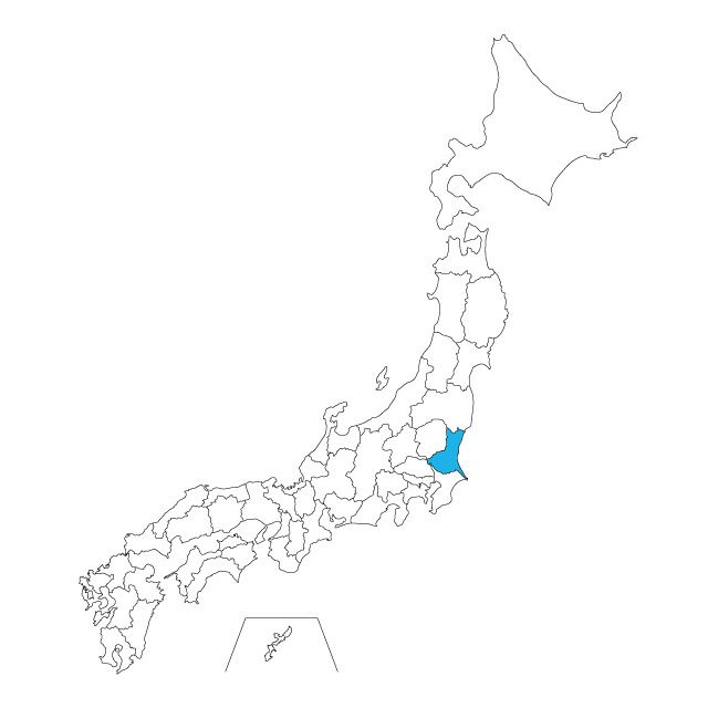 【ジャムホームメイド（JAMHOMEMADE）】日本地図 茨城県 ネックレス