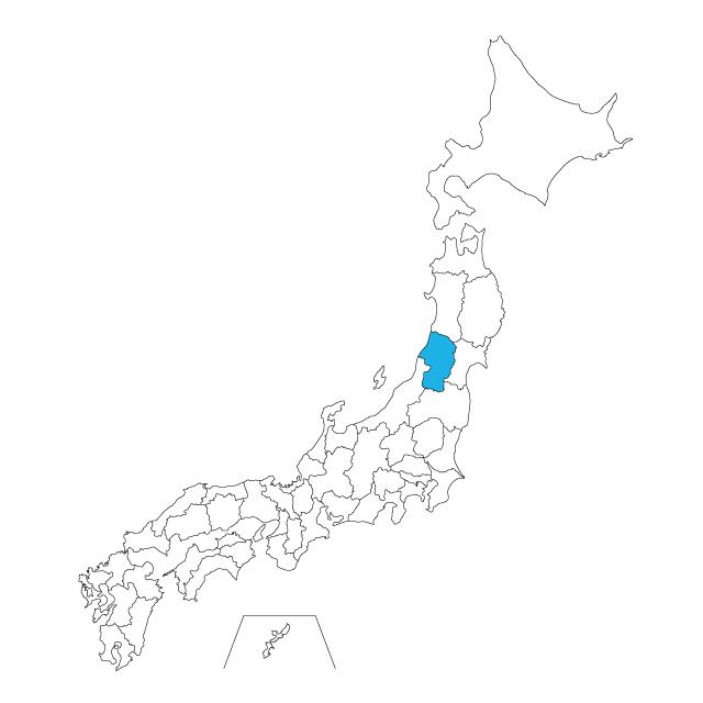 【ジャムホームメイド（JAMHOMEMADE）】日本地図 山形県 ネックレス