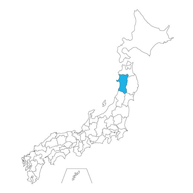 【ジャムホームメイド（JAMHOMEMADE）】日本地図 秋田県 ネックレス